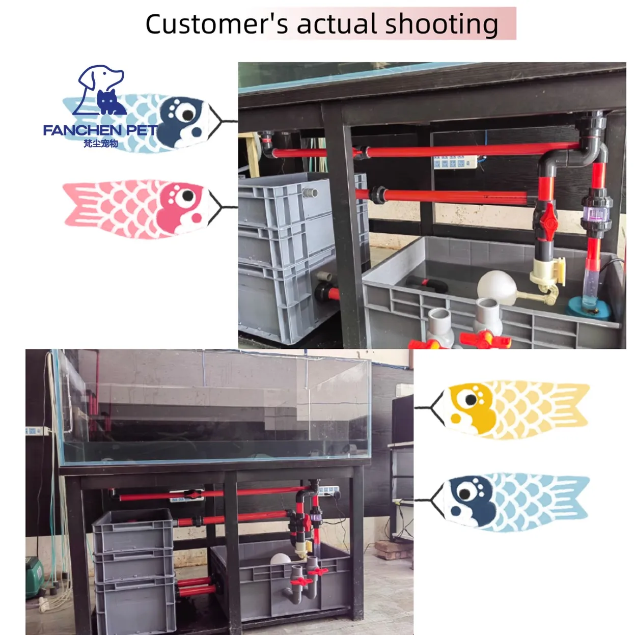 Blue Fish tank accessories PVC Pipe Plastic Rigid Tubing Round High Impact Drain Pipe