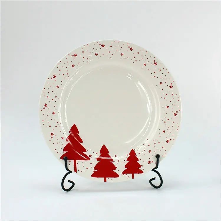 Home Party Used Christmas Tree And Snowflake Printing Plate For Dinner