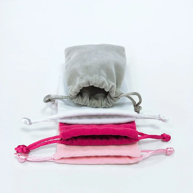 Hot Selling Exquisite Drawstring Pouch Bags Velvet Small Jewelry Packaging Bag Custom Logo