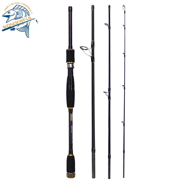 Wholesale 2.1-3M M Short Lure Fishing Pole Carbon 4 Sections Portable Plug Long-range Straight Handle Light Fishing Rod