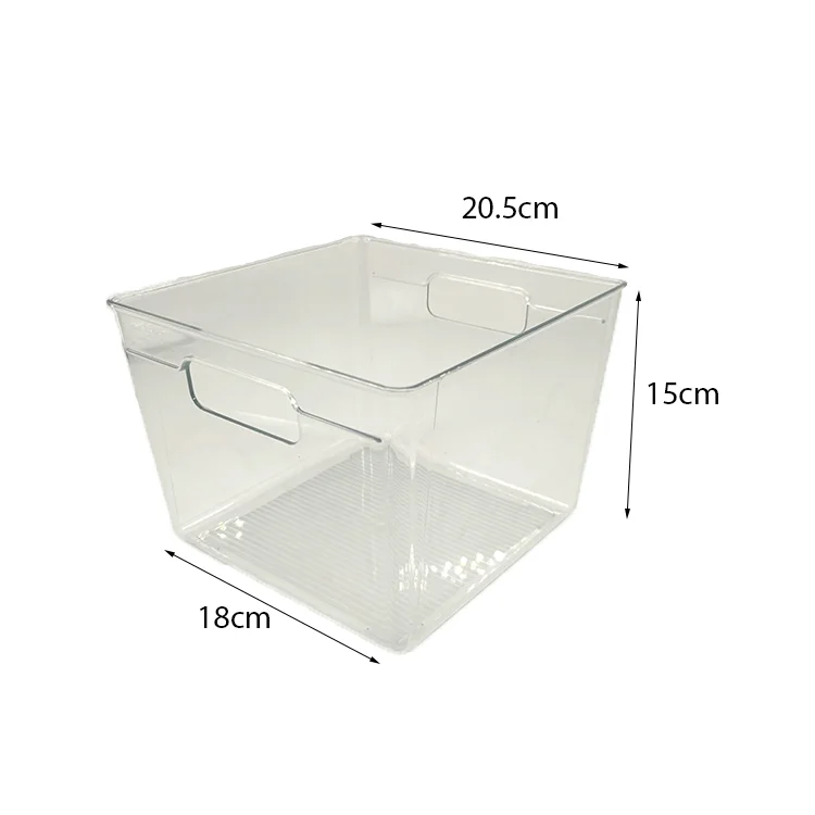 Hot Sale Various Designs Plastic PET Clear Transparent Stackable Refrigerator Organizers Bin for Freezer Kitchen Cabinets