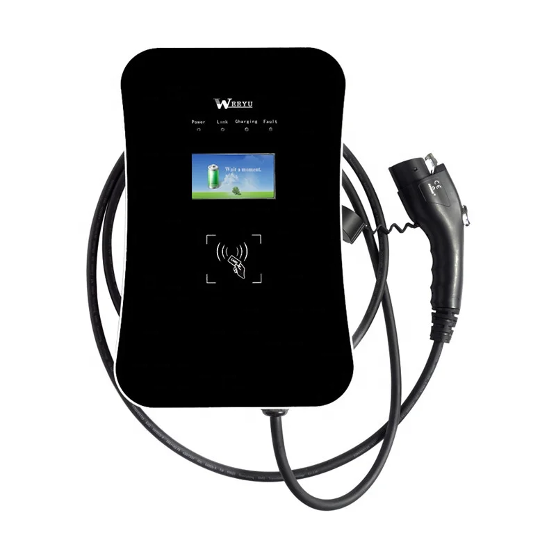 WEEYU 7kw  three phase 32amp fast evse home  wall mounted ev charger for electric car charging stations