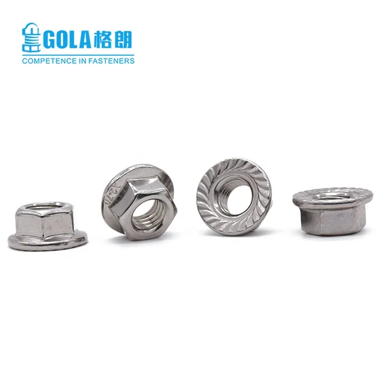 304 Stainless steel Nuts DIN 6923 M4-16 Stainless steel Hexagon nuts with flange
