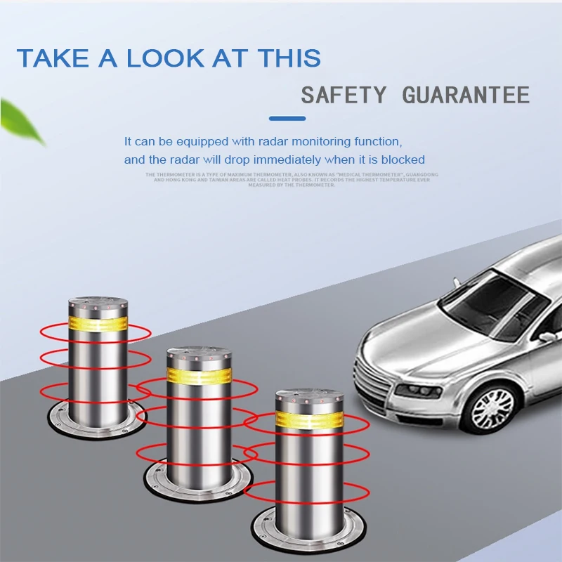 Automatic Retractable Hydraulic Bollards Post Car Parking Bollard Stainless Steel Driveway Residential Automatic Bollard