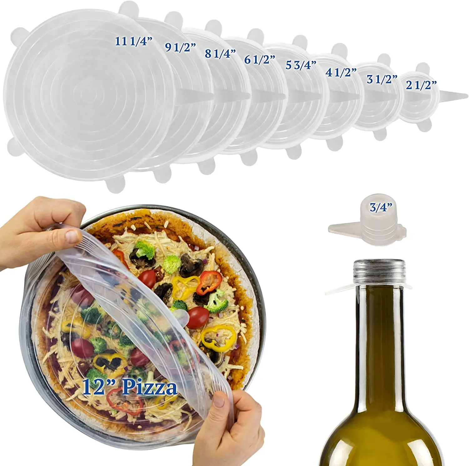 Wholesale Bpa free Reusable Silicone Food Covers Microwave Safe Transparent Silicone Stretch Lids