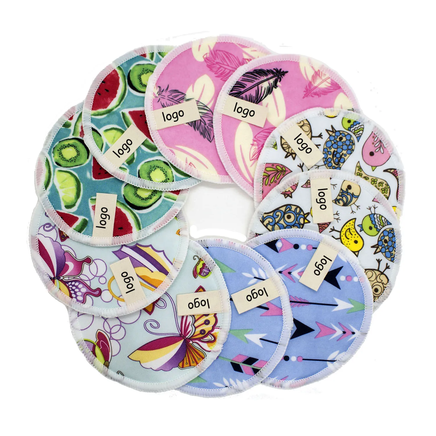 OEM custom reusable nursing pads with logo GOTS organic bamboo nursing pad leakproof washable absorbent breast feeding pads