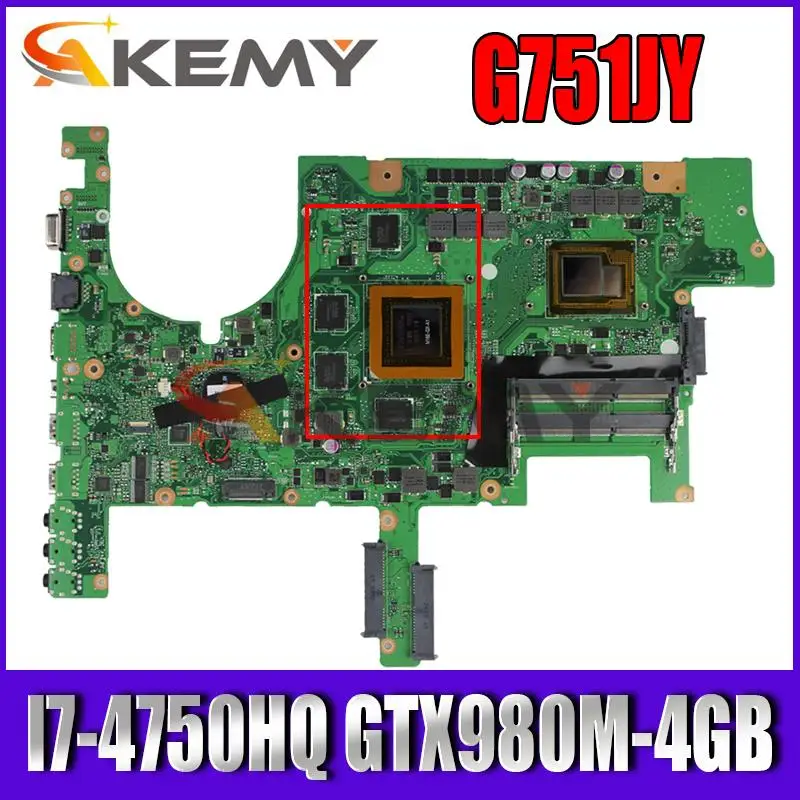Основная плата G751JY G751JM G751JL G751J материнская с I7-4750HQ GTX980M-4GB для ноутбука протестированная 100% ok ASUS ROG