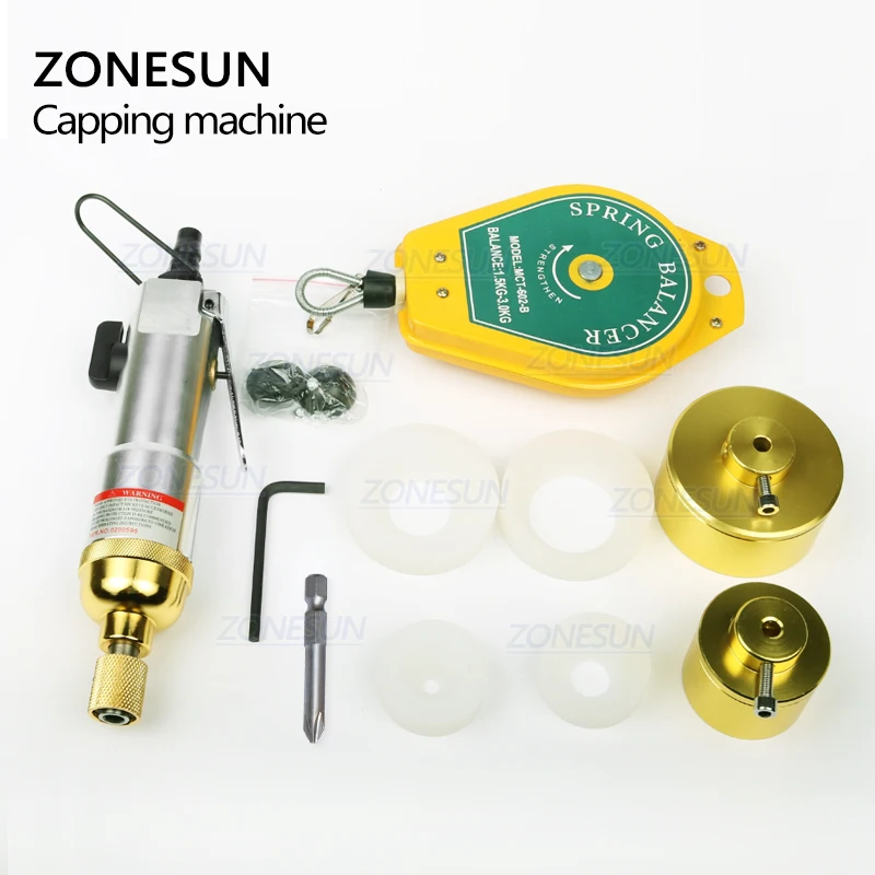 ZONESUN ZS-XG800 Manual Pneumatic Bottle Capping Machine Screwdriver Set Aircrew Driver Bottle Capper Tools