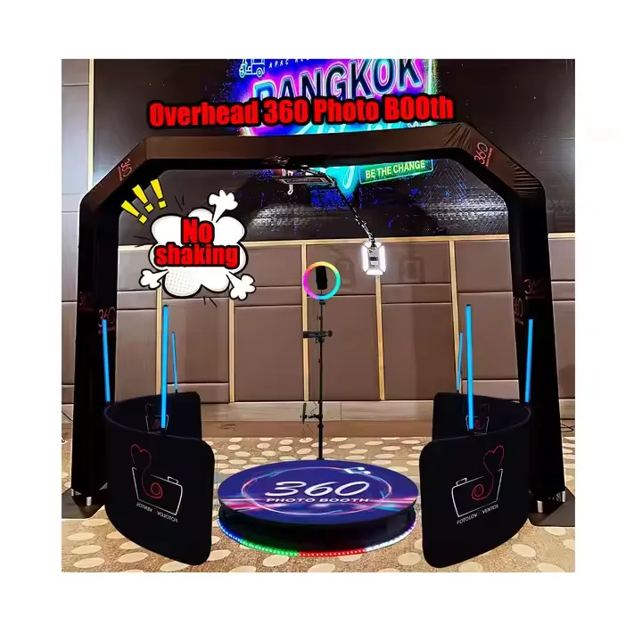 2024 Newest Overhead 360 Photo Booth Enclosure US Warehouse Party Supplies Automatic Top Spinner Photo Booth Sky 360 Video Booth
