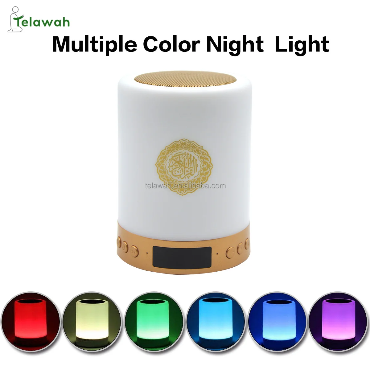 Telawah Colorful Atmosphere Light Remoto Control Touch Lamp Quran Speaker Coran Player