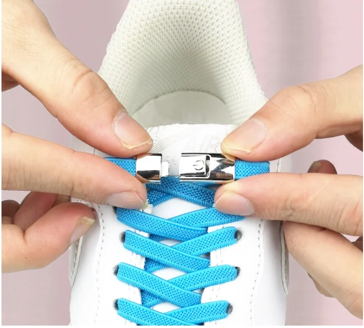 2023  No Tie Shoe laces Press Lock Shoelaces without ties Elastic Laces Sneaker Kids Adult 8MM Widened Flat Shoelace for Shoes