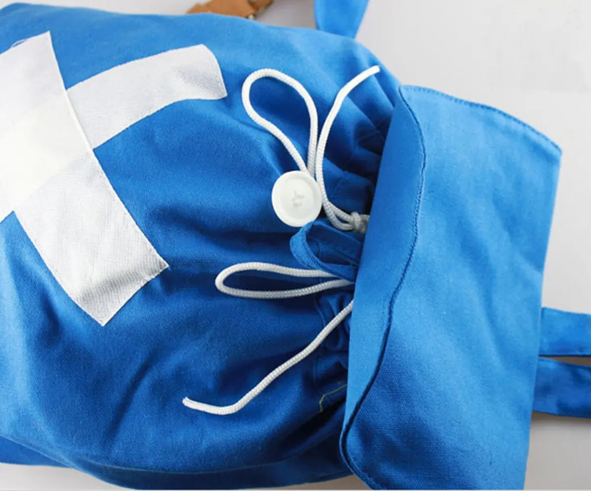 Unisex Anime Cosplay Tony Chopper Blue Canvas School Backpack One Piece Shoulder Bag