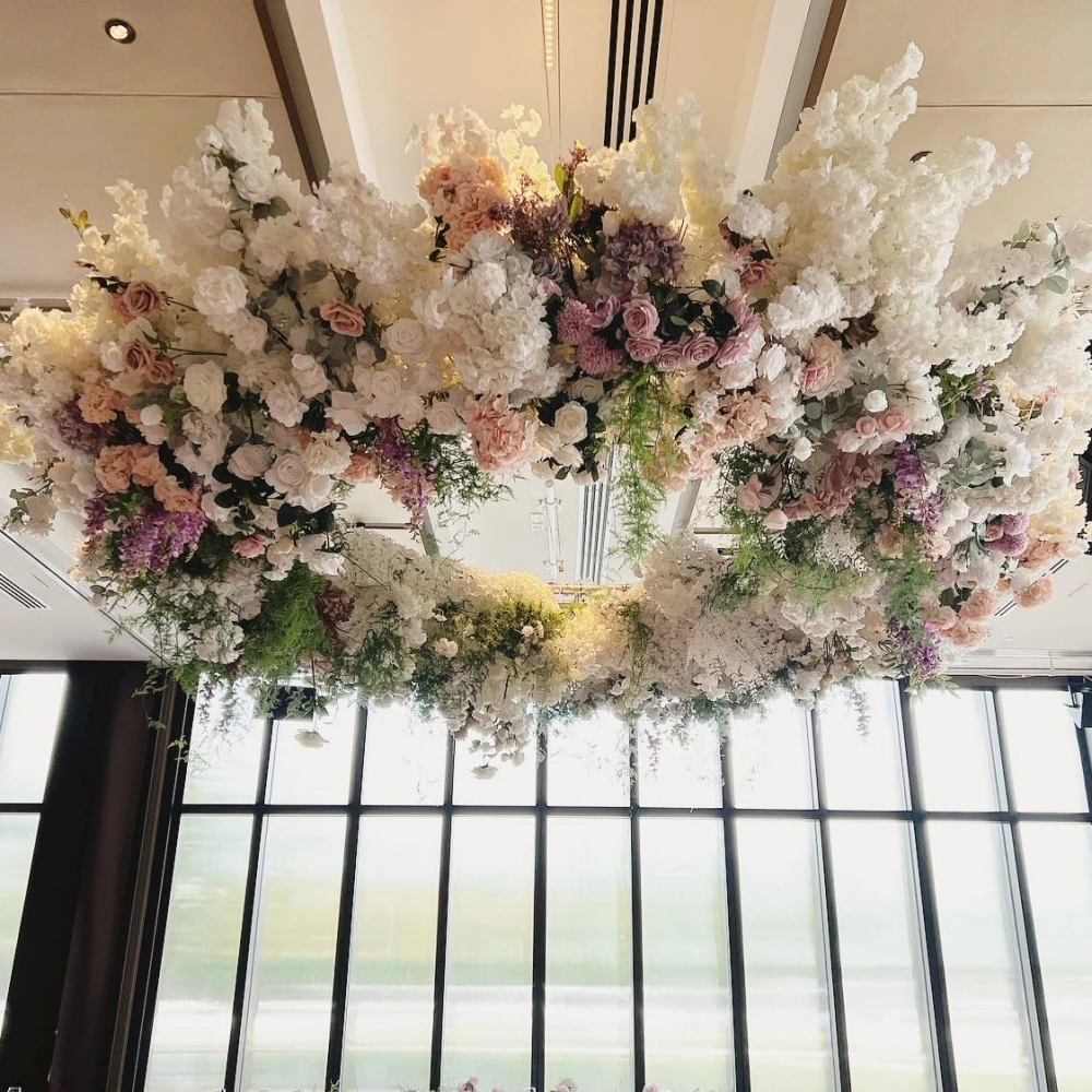 KCFC-012 Oem Wedding Decoration Artificial Flower Decoration Flowers Hanging Ceiling Flower For Wedding Stage Decoration