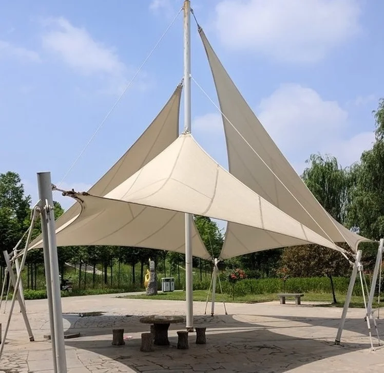Fabric Tent Shade Shed Tensile Membrane Structure For Landscape