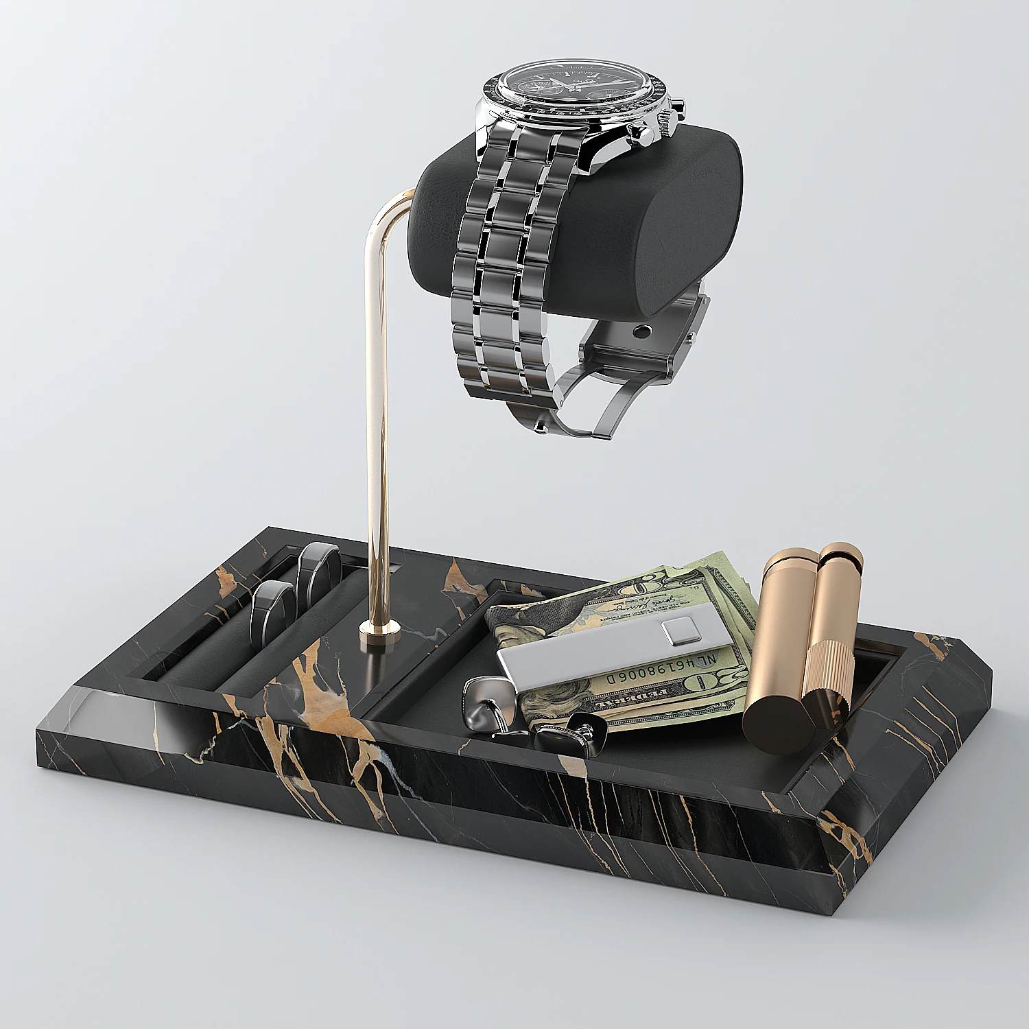 Custom PU Leather Pillow Display Stand Black Marble Design for Watch Jewelry Packaging & Display Counter