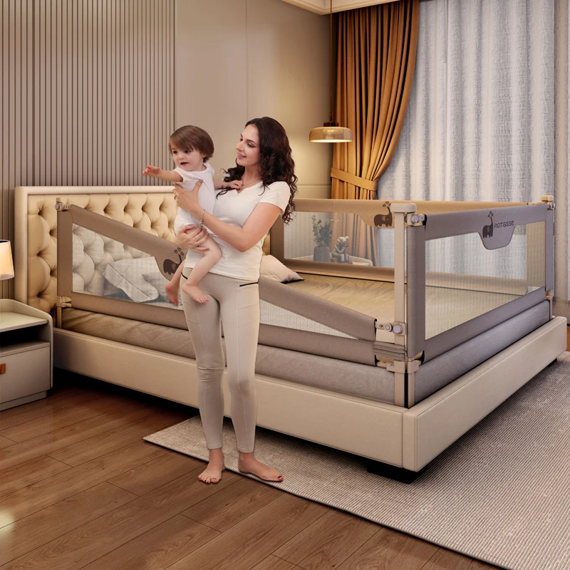Easy Install 2m Twin Portable Railing Bed Rail Guard Children Foldable Side Rail Protecting Bed Barrier