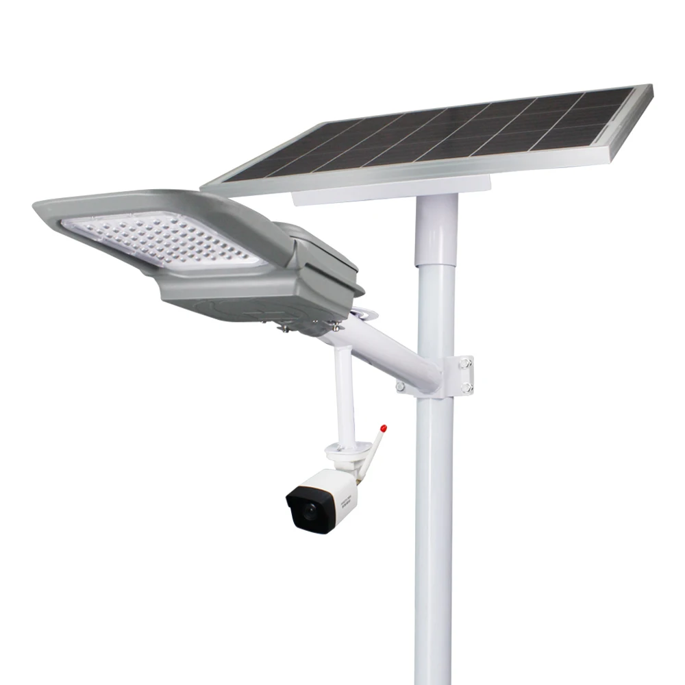 Outdoor Ip65 Aluminum Smart Split Streetlight Led Solar Street Light with camera