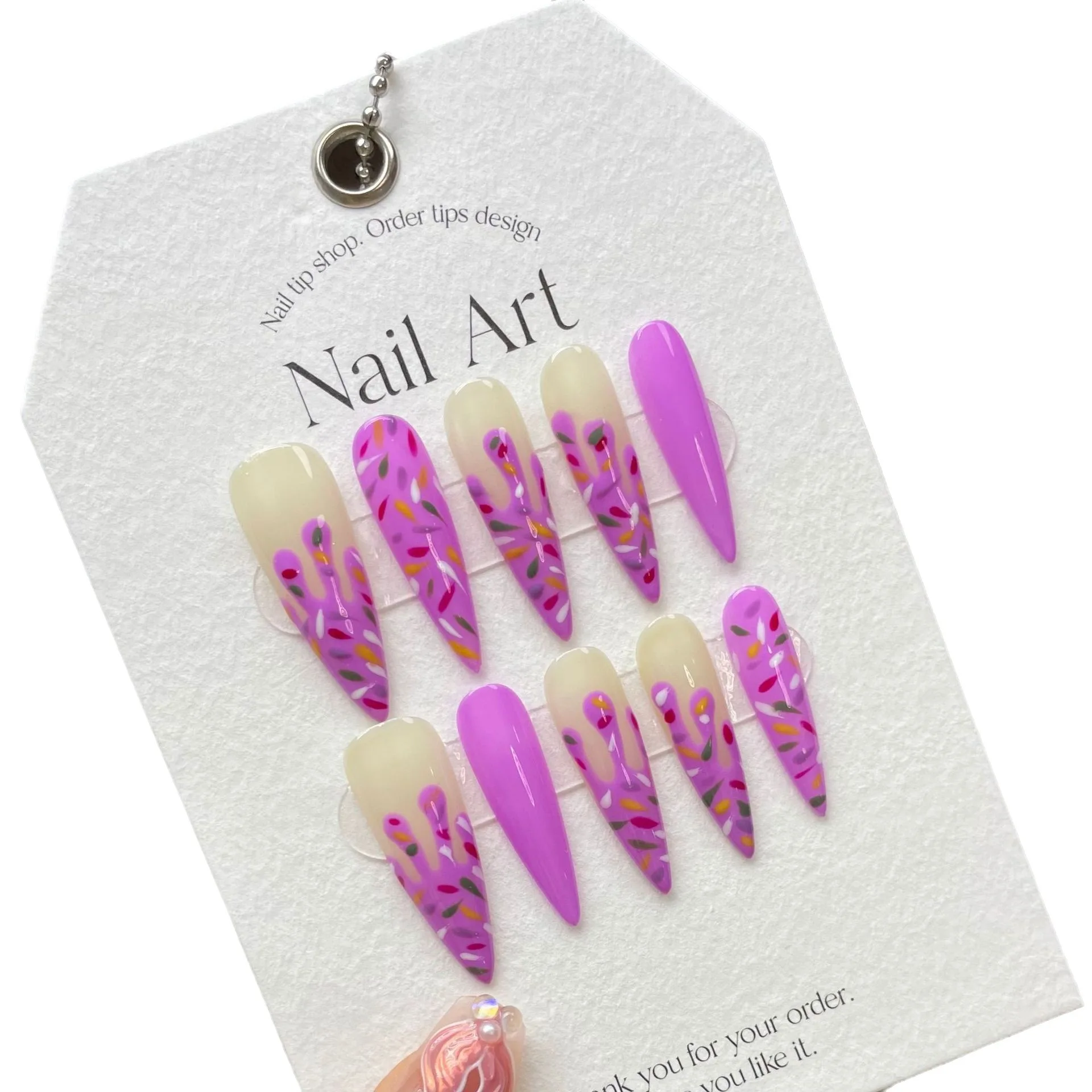 Supplier direct supply Luxury Private label Rhinestone decorative design reusable detachable Handmade fake nails