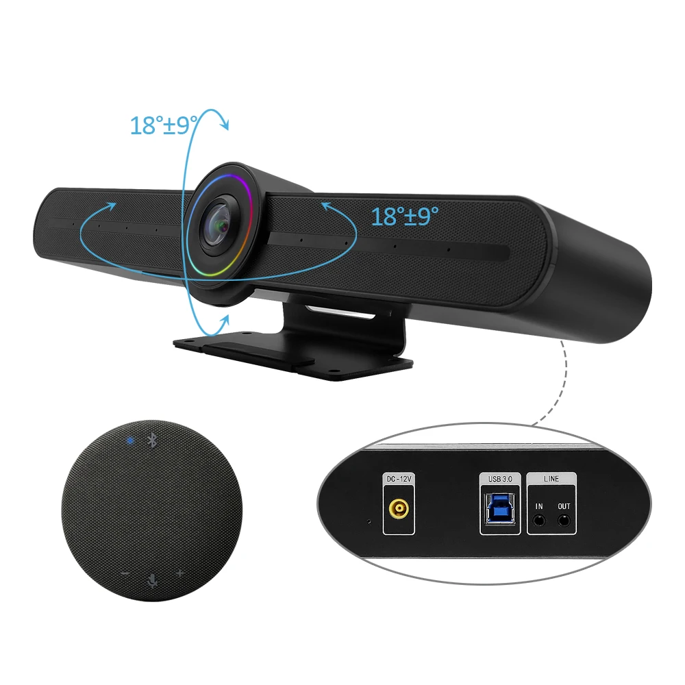 2022 factory price 4k auto framing all in one video conference camera build in speakerphone for lecture capture