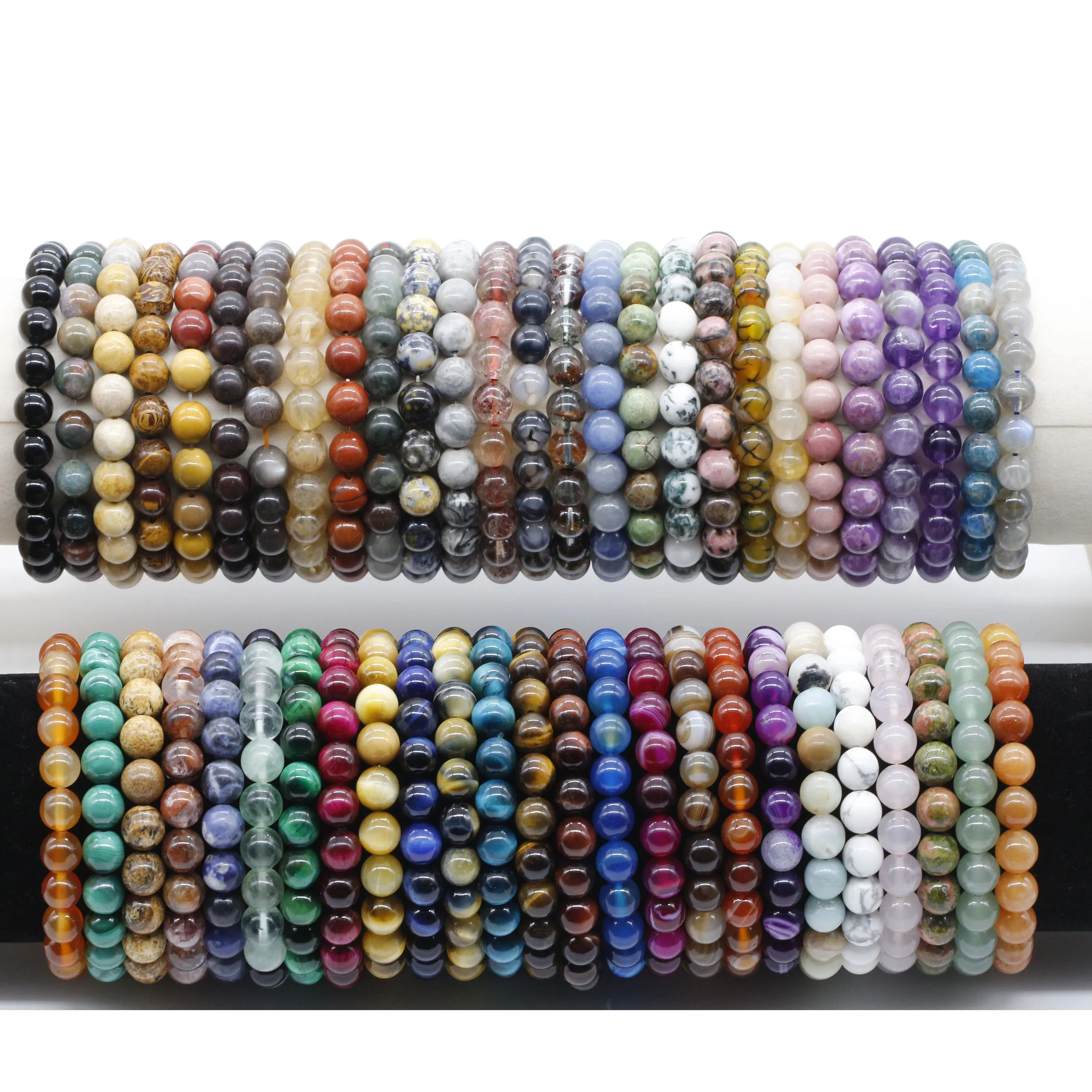 Hot Selling Healing Crystal Wholesale Natural Gemstone Bead Bracelet 8mm Agate Stone Beads Bracelet For Women Men