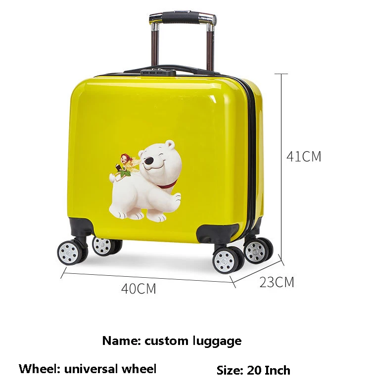 
Low Moq custom design 20 inch ABS travel luggage teenagers suitcase for kids 