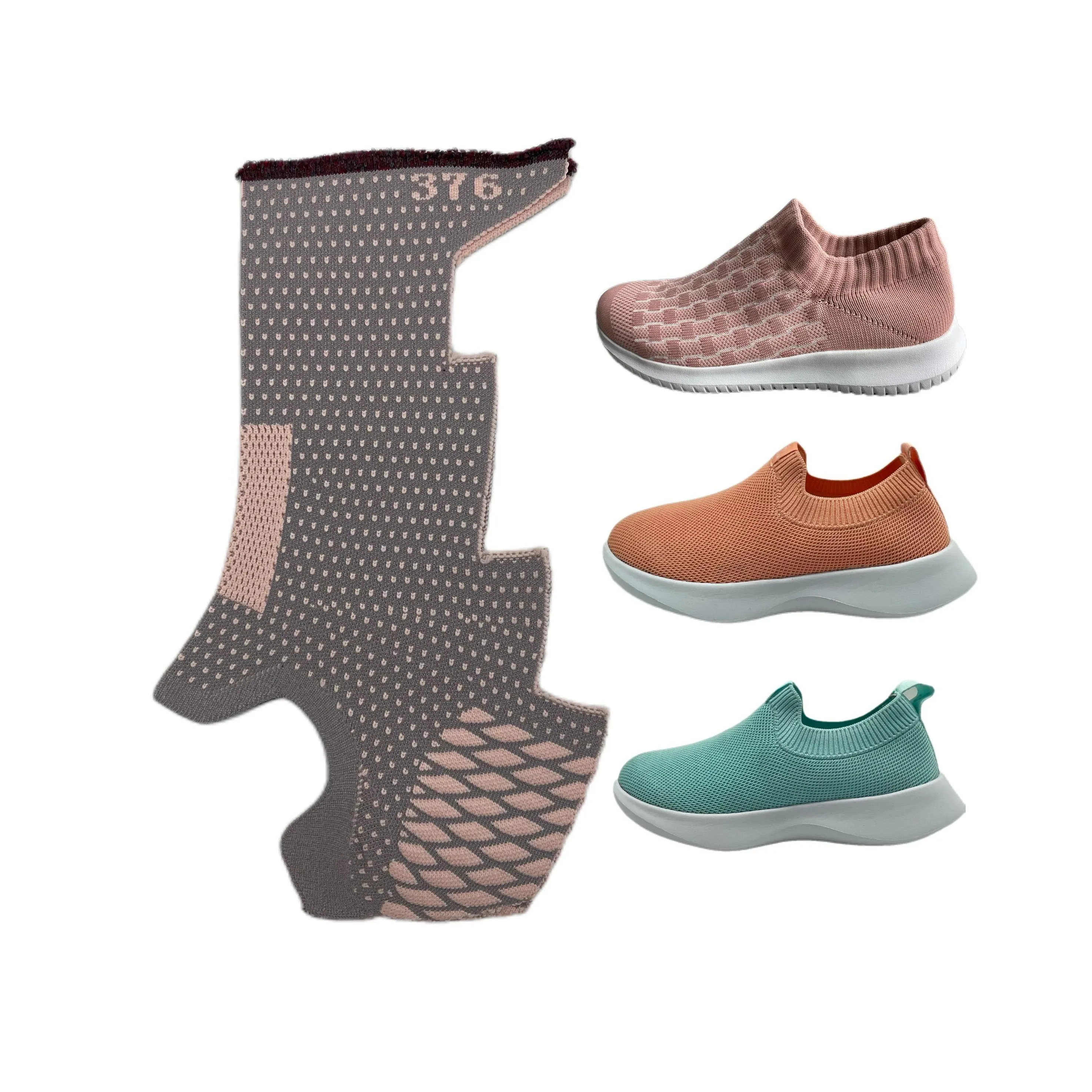 2023 Wholesale High Quality Men Sneakers Sport Sneaker Shoe Upper Part Vegan Knit Slip On Shoe Upper