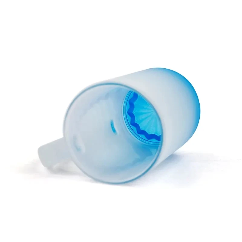 16oz colorful Sublimation Glass Frosted Beer Mug with Handle