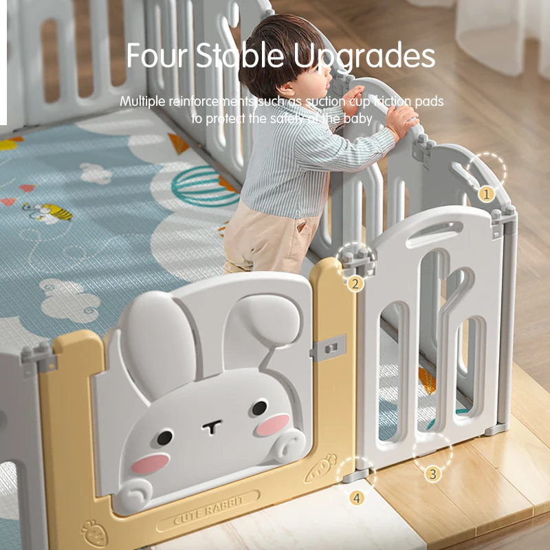 SUPLAYER Customizable OEM Free Samples Large Play Yard Cheap Plastic Safeti Fenc Furniture Babi Fence Kids Playpen For Baby