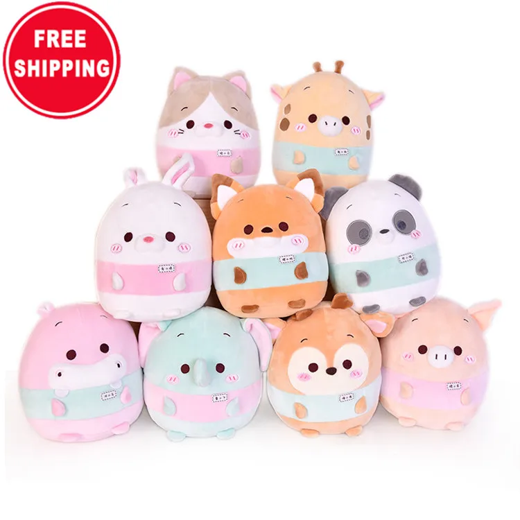 Free Shipping Wholesale Soft Animal Kawaii Deer Rabbit Cat Elephant Piglet Monkey Hippo Giraffe Fox Panda Rabbit Plush Toy