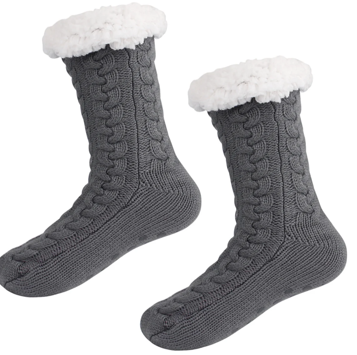 Slipper Socks  Autumn and winter thickened fleece socks with glue anti-slip household socks Woolen stockings