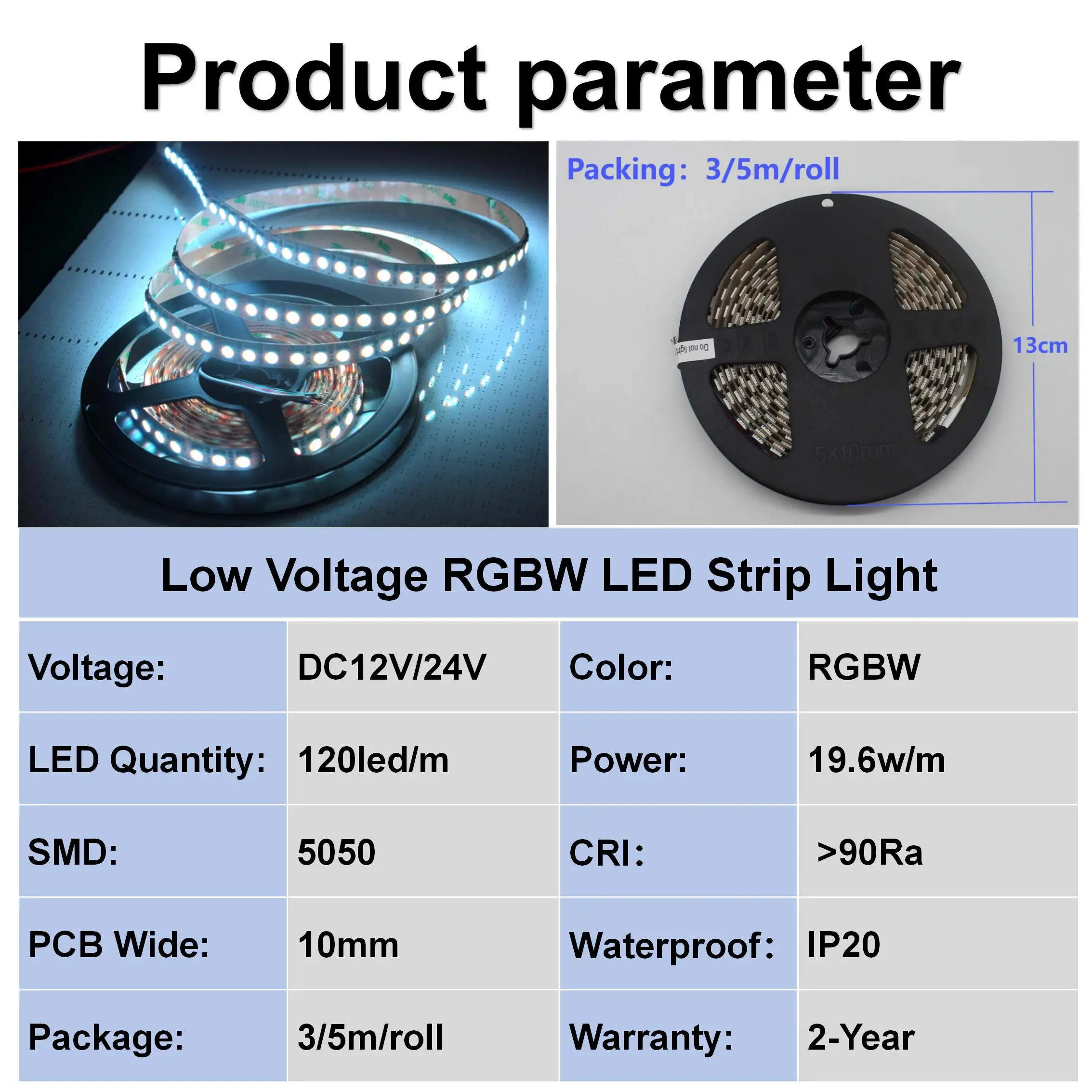 Hot selling DC24V 120leds 10mm 19.6W SMD 5050 RGB CE ROHS led strips lights for mirrors stair lighting