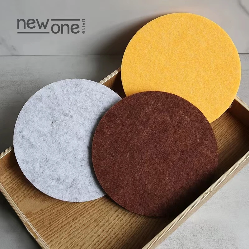 Customized Design Placement Cheap Black Drink Round Coasters Felt 5MM