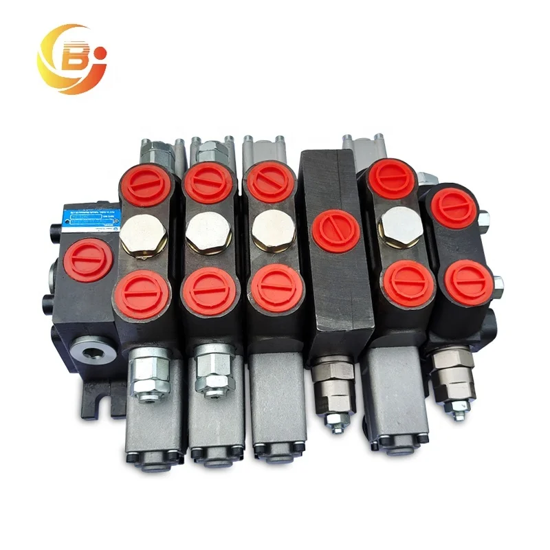 140L/M 3 Spool DCV40 Hydraulic Sectional Electric Pneumatic Control Valve with Hand Control