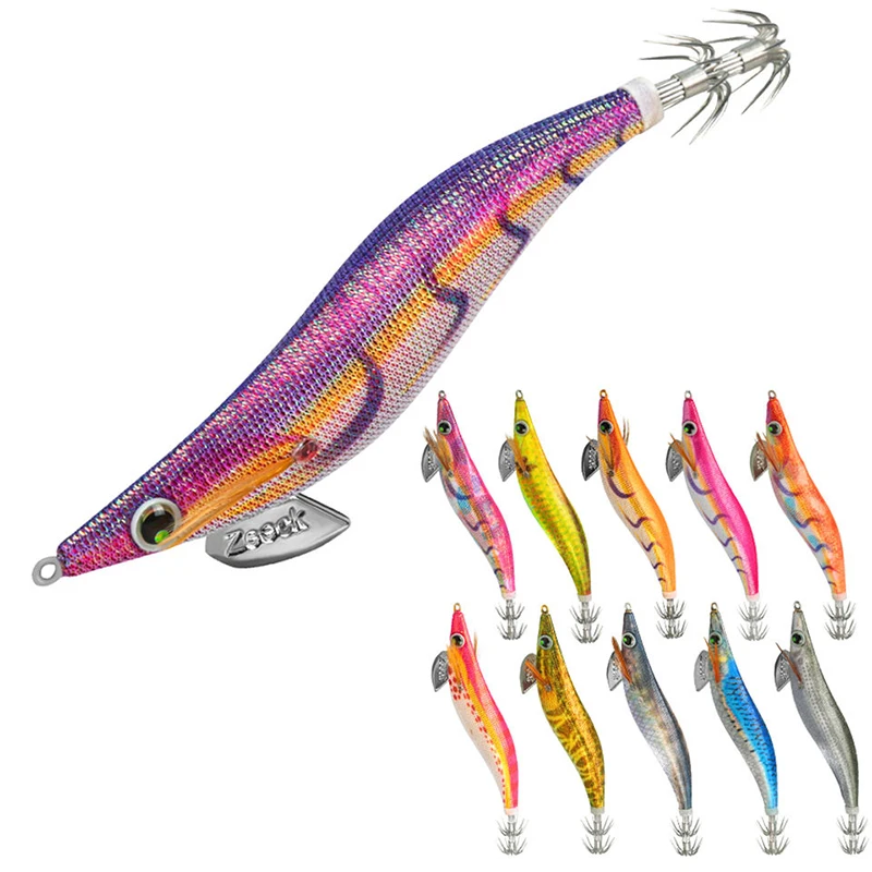 Japanese umbrella hook 3.5# EGI Squid Jig cloth wooden shrimp bait egi squid hook jigging sea fishing lure