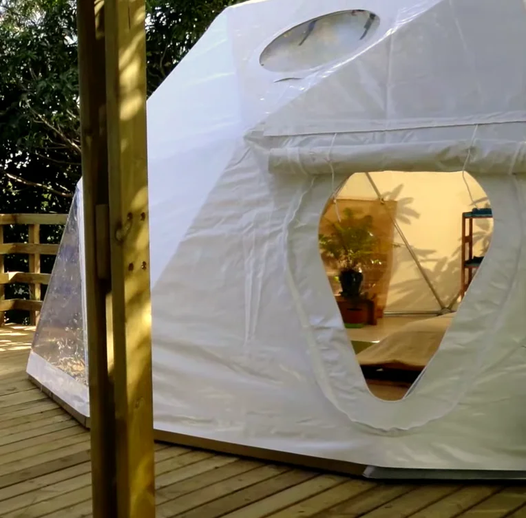 20ft Luxury Geodesic Dome Tent Glamping Dome With Bathroom