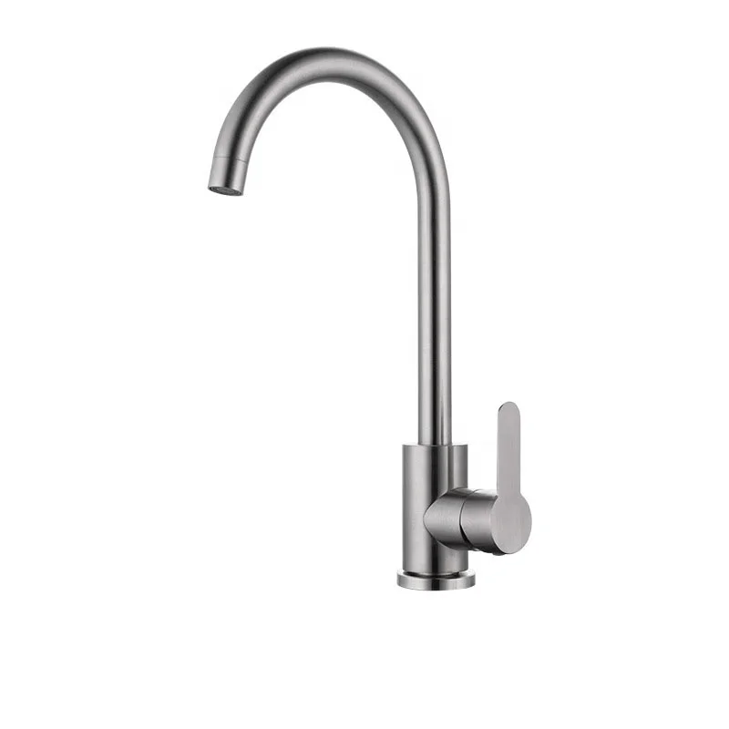 
High Quality Single Handle Brushed Kitchen Faucets For Sink 
