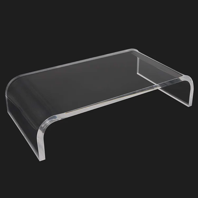 Monitor Desk Stand Acrylic Laptop Stand Riser Custom Size Clear Sturdy Platform PC Transparent Modern Commercial Furniture T/T