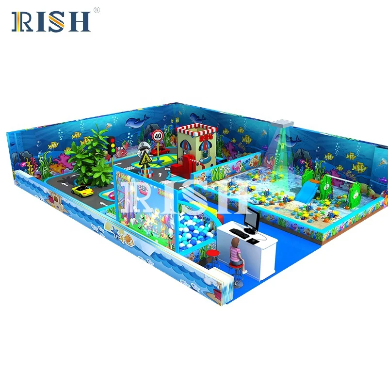 Indoor playground soft play with interactive games  climbing wall kids games arcade   foam ball pit
