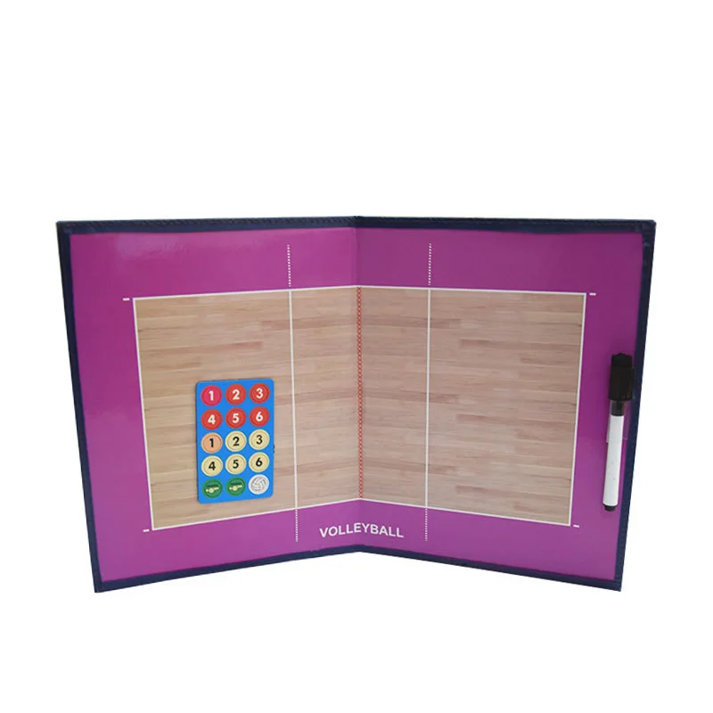 Factory Foldable Portable PU Leather Notebook Volleyball Magnetic Tactics Coach Boards With Pen