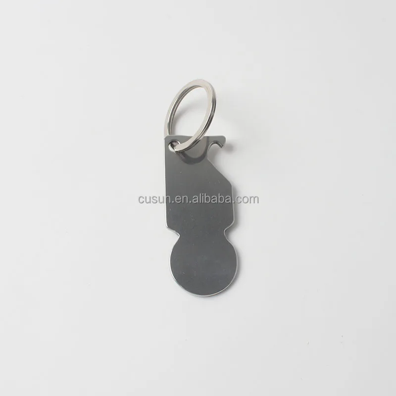 Custom Design Logo Metal Keyring Coin Holder Supermarket Shopping Cart Chip Key chain Trolley Token Coin Keychain