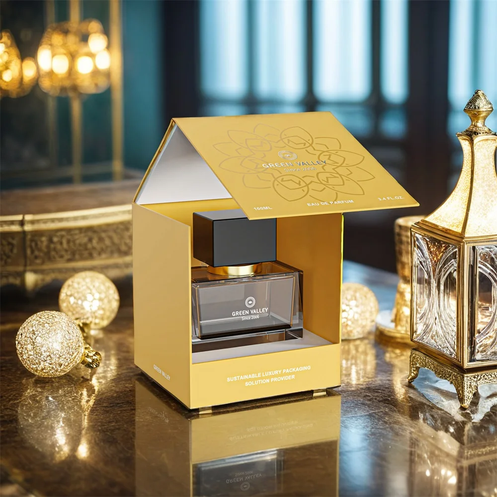 Clamshell Lid 30ml 50ml 100ml Custom Label Small Cologne Bottle Box Packaging Paper Rigid Lady Perfume Box