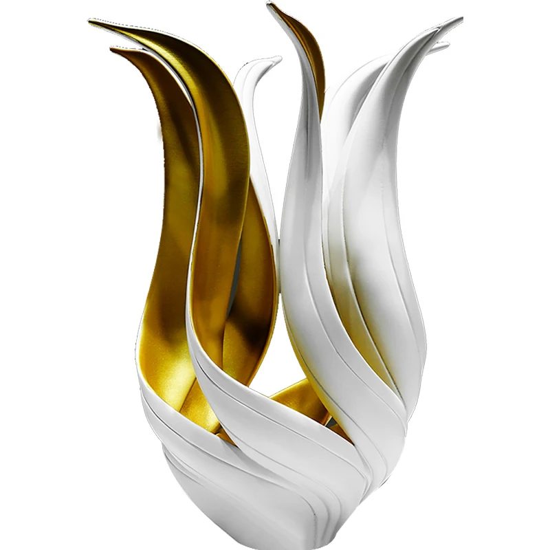 Custom Art Decoration Industrial 3d Printing Resin Large White Animal Figure Flower Sculpture Model