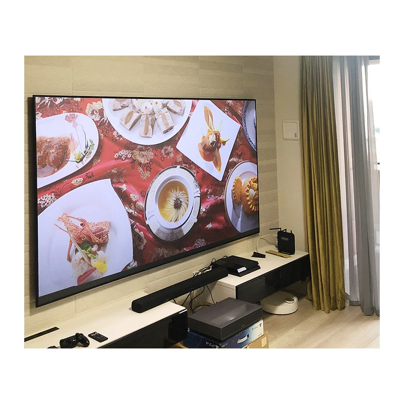 Экран для проектора с фиксированной рамкой, 100, 120, 150 дюйма, 4K, HD, ALR, длинный, короткий экран для проектора для домашнего кинотеатра