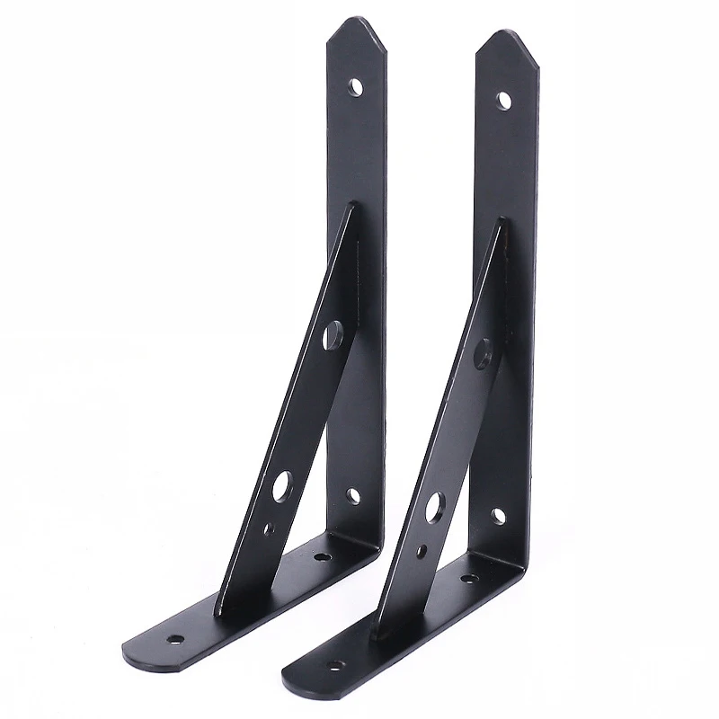 Hook Frame Support L-Shelf Bracket Heavy Duty DIY Open Shelving Metal Scaffolding Black Wall Floating Shelf Bracket