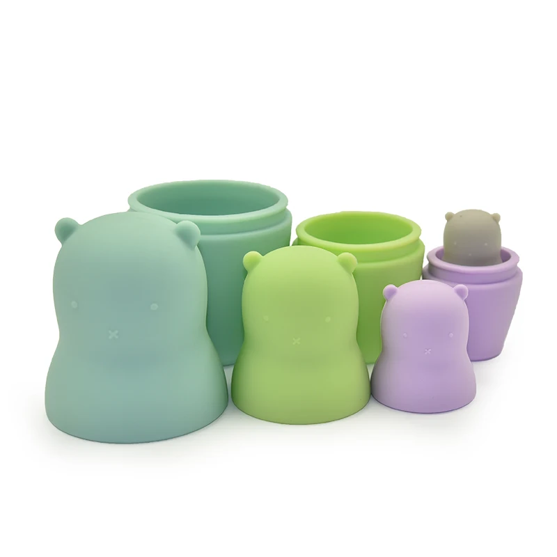 Hot selling Gift Crafts Cute Bear Nesting Doll new design Custom Shaped Russian Matryoshka Dolls Wholesale stackers