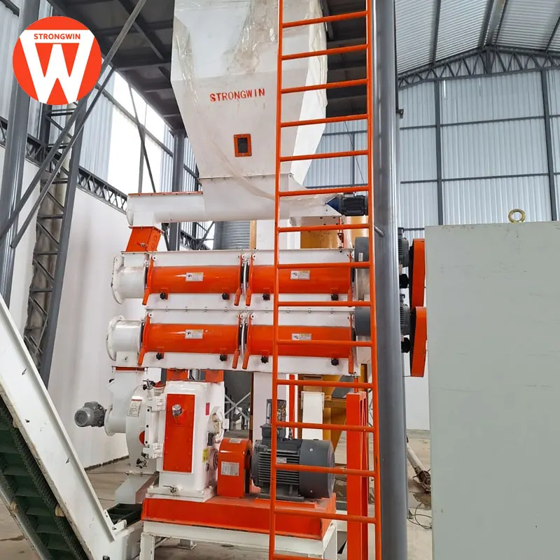 SZLH320 livestock feed pellet machine line for chicken complete poultry feed manufacturing unit turnkey plant