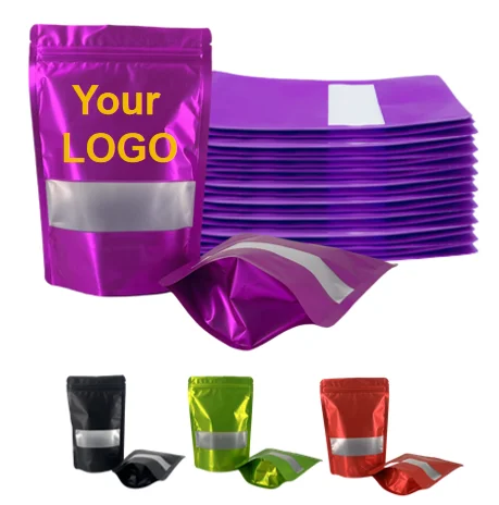 Biodegradable Custom Printed Aluminum Foil Plastic Packaging Ziplock Doypack Stand up Pouches Bags for Food Package With Window