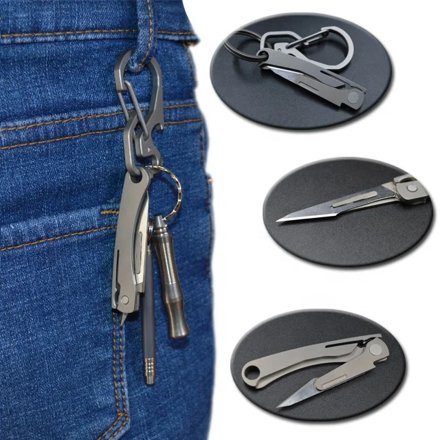 OEM Folding Pocket Knife With Stainless Steel Blade EDC Pocket Utility Knife Titanium Folding Knife