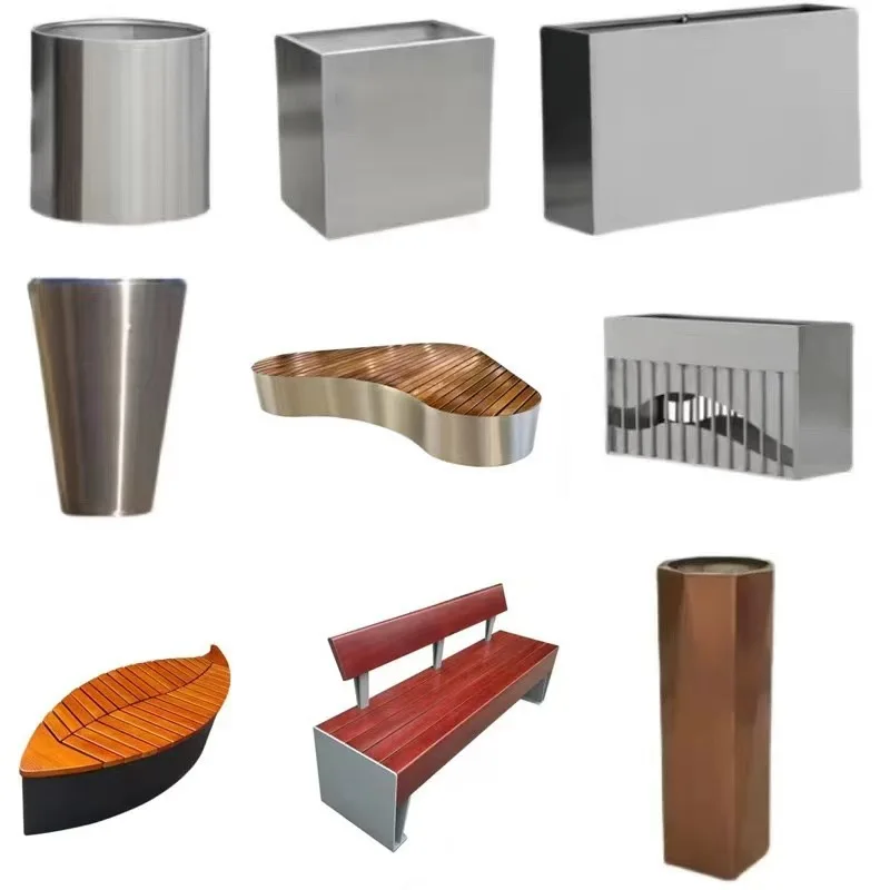 Custom Large Stainless Steel Sheet Metal Different Shape Flower Pot Planter Box Outdoor Hanging Used for Flower/Green Plant