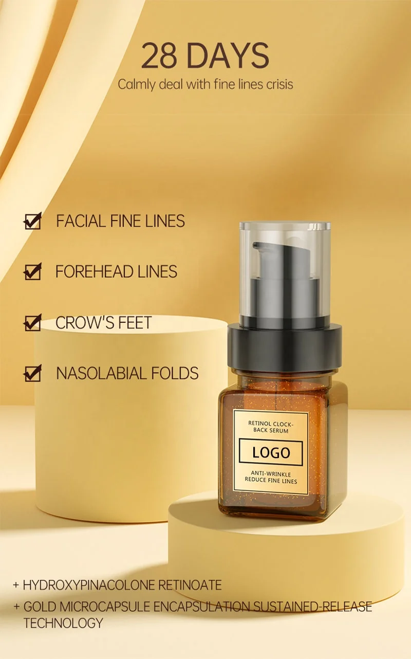 Hot Sales  Private Label Natural Organic Facial Skin Care Anti Aging Anti Wrinkle Retinol Face Serum
